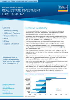 Real Estate Investment Forecasts, Q2 2012